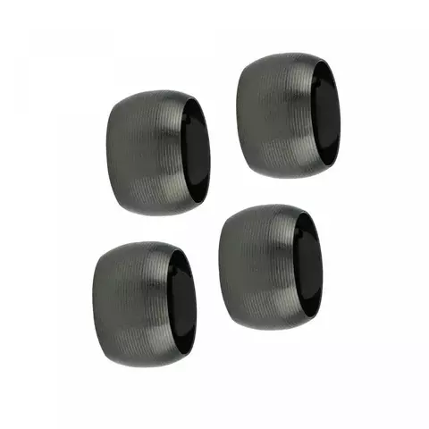 Conjunto 04 anéis p/ guardanapo preto - 4,5 cm