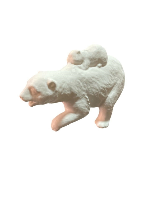 Urso Natalino 3D Branco – Decoração de Natal Charmosa