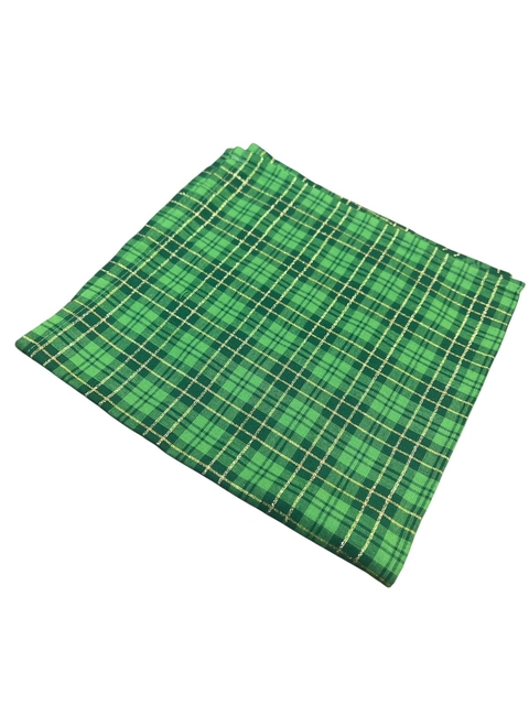 Guardanapo de Tecido com Estampa Natalina Xadrez Verde 40x40cm