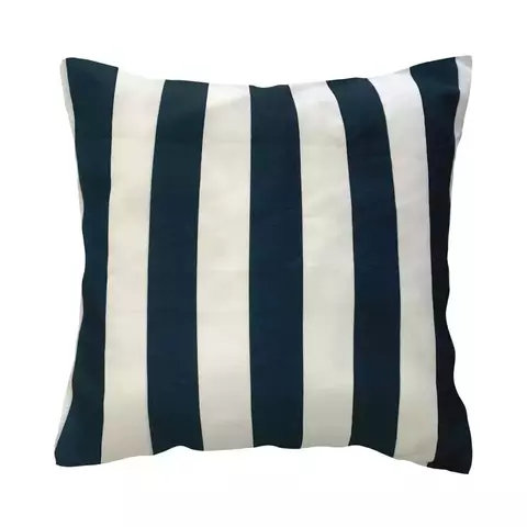 Capa almofada decorativa listrado azul e branco - 45 x 45 cm