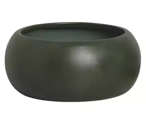 Vaso Oval Grande em Cerâmica – Linha Intense Verde Queimado