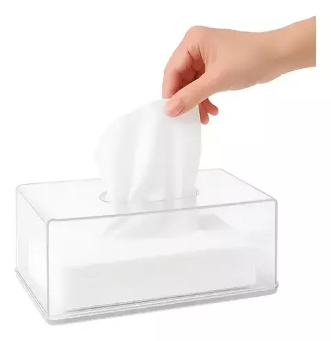 Caixa organizadora para lenços acrílico cristal - 19x13x7 cm