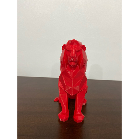 Leão médio vermelho 3D - 15 cm