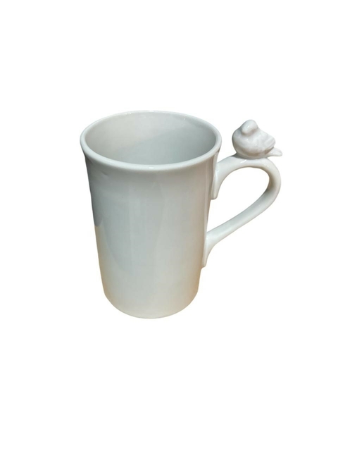 Caneca em porcelana com passaro ou borboleta