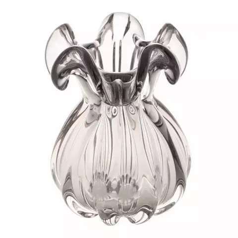 Vaso Decorativo cinza em Vidro - 13,5 x 17 cm