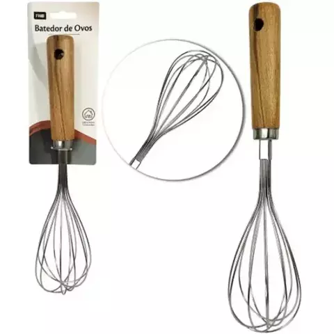 Batedor de Claras de Madeira Natural para Cozinha – Utensílio Artesanal