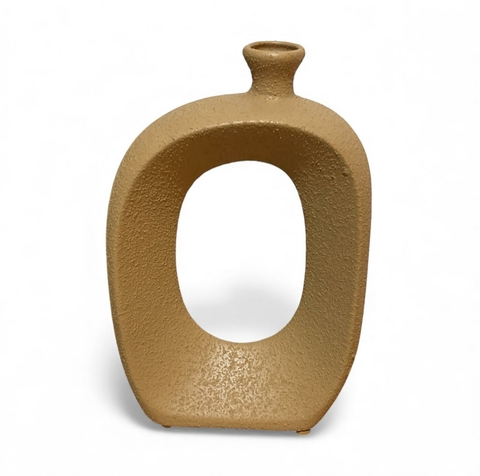 Vaso Decorativo Elegante Caramelo Fosco Texturizado - 22cm