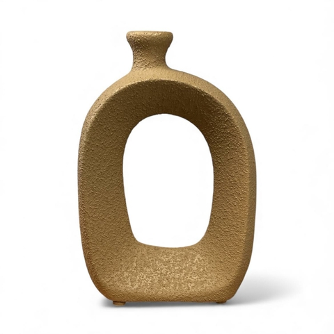 Vaso Decorativo Elegante Caramelo Fosco Texturizado - 18cm