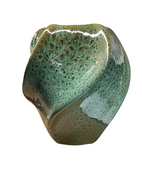 Vaso Torneado Verde Estelar cerâmico - 20,5cm