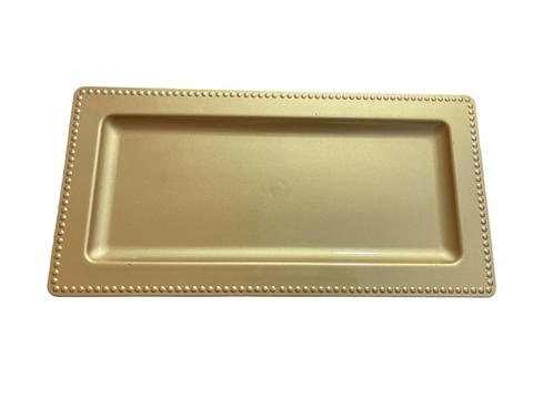 Bandeja plástica PLT dourada - 36 x 17 cm