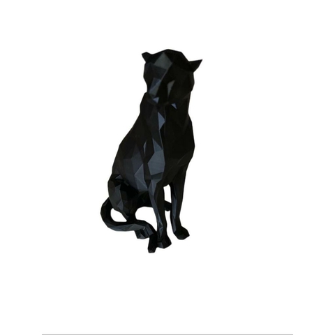 Estatua Leopardo preto 3D - 10 cm