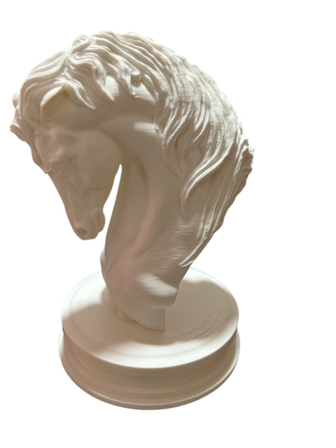 Cabeça de cavalo realista 3D branca média - 10 cm