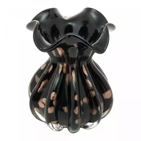 Vaso Italy preto e rose - 11,5 x 13 cm