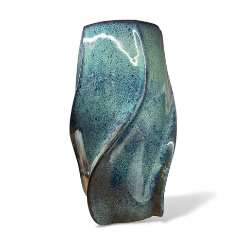 Vaso Torneado Azul Estelar cerâmico - 30,5cm