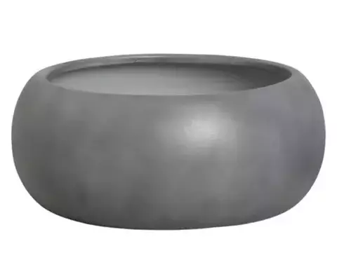 Vaso Oval Grande em Cerâmica – Linha Intense Cimento Queimado