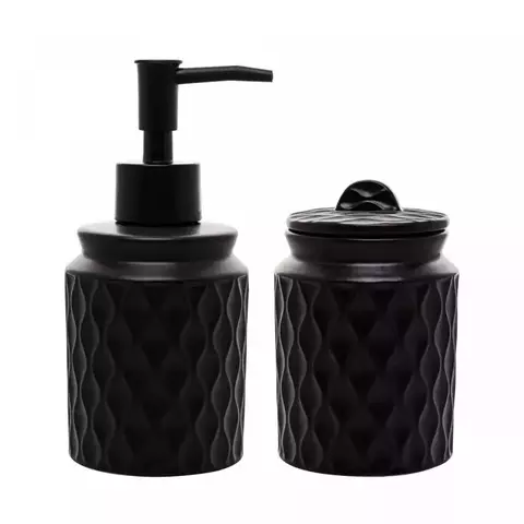 Conjunto 2 peças para banheiro de cerâmica preto