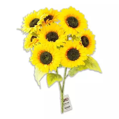 Flor Artificial de Girassol com 9 Galhos Decorativo
