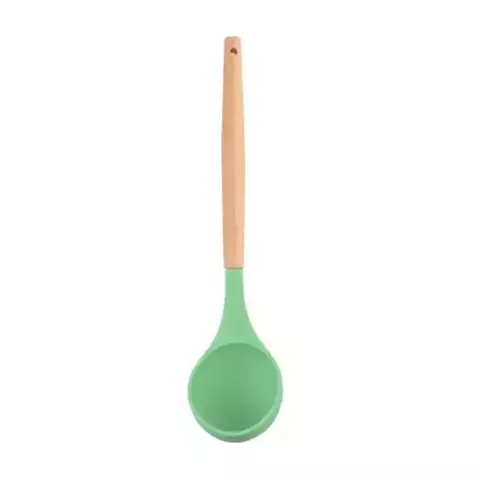 Concha silicone com cabo bambu verde - 31 cm