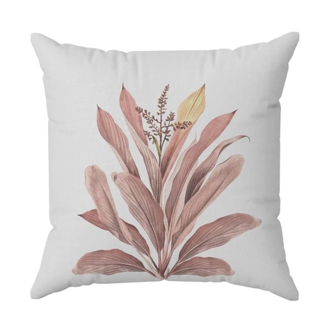 Capa almofada decorativa folhagem salmão - 45 x 45 cm