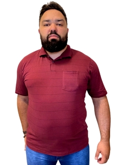 Camisa Plus Size Gola Polo Vinho na internet