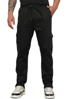 Calça Jogger Sarja Cargo Masculina Casual - comprar online