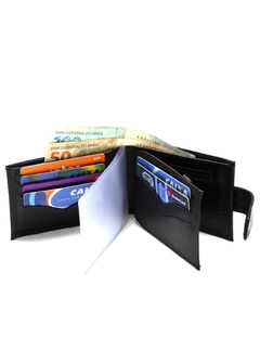 Carteira Masculina Grande Botão Couro - comprar online