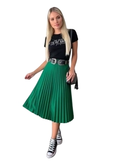 Saia Midi Plissada Crepe - comprar online