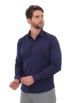 Imagem do Camisa Social Masculina Slim Marinho