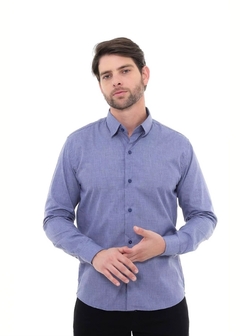 Camisa Social Masculina Linho Cobalto - loja online