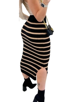 Saia Midi Tricot Fenda Lateral na internet