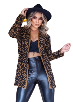Casaco Tricot Animal Print - Reale Moda Mix - Sua moda, seu estilo, sua escolha!