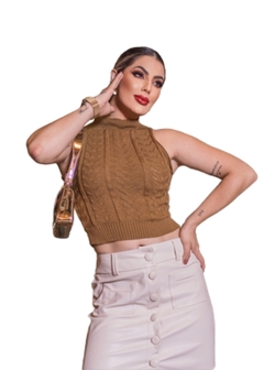 Regata Feminina Moda Tricot Tramas