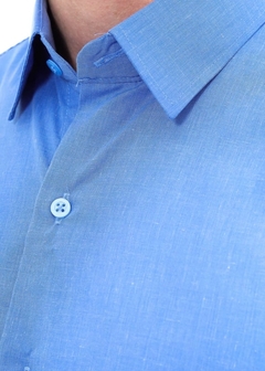 Camisa Social Masculina Premium Azul