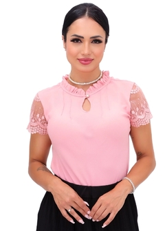 Blusa Feminina Detalhe de Renda - loja online