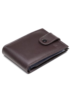 Carteira Masculina Grande Botão Couro - comprar online