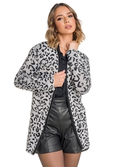 Casaco Tricot Animal Print na internet