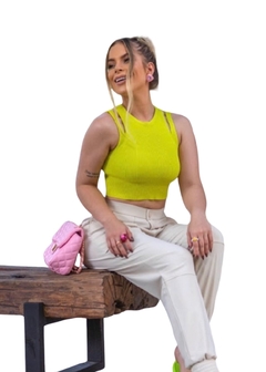 Cropped Alcinha Moda Tricot na internet