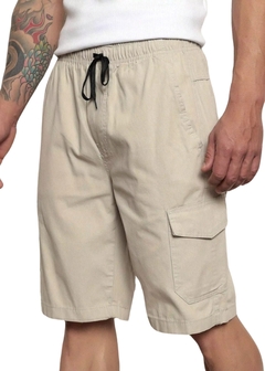 Bermuda Cargo Masculina Sarja Bege