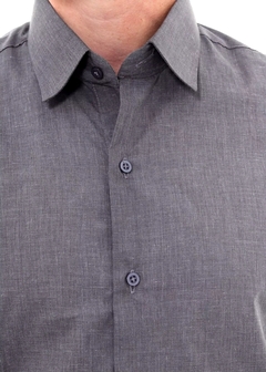 Camisa Social Masculina Linho Chumbo