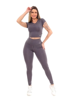 Conjunto Feminino Fitness Calça E Cropped - Reale Moda Mix - Sua moda, seu estilo, sua escolha!