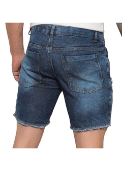 Bermuda Jeans Curta Rasgada Casual na internet