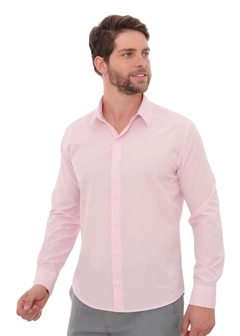 Imagem do Camisa Social Masculina Slim Rosa