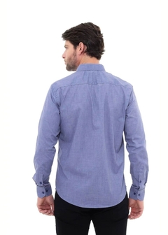 Camisa Social Masculina Linho Cobalto na internet