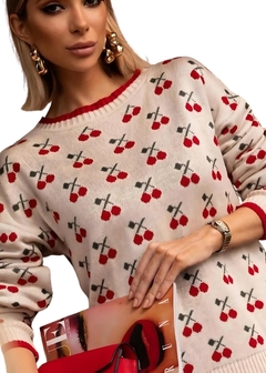 Blusa Cereja Feminina Manga Longa - loja online