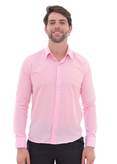 Camisa Social Masculina Slim Rosa - comprar online