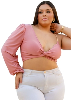 Cropped Nula Manga Longa