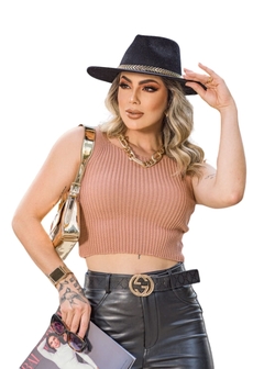 Cropped Canelado Tricot Penélope - comprar online