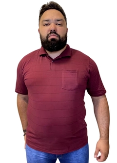 Camisa Plus Size Gola Polo Vinho
