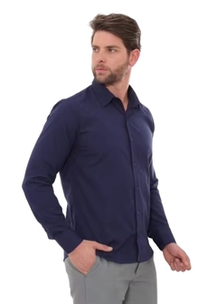 Camisa Social Masculina Slim Marinho - loja online