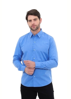 Camisa Social Masculina Premium Azul - comprar online